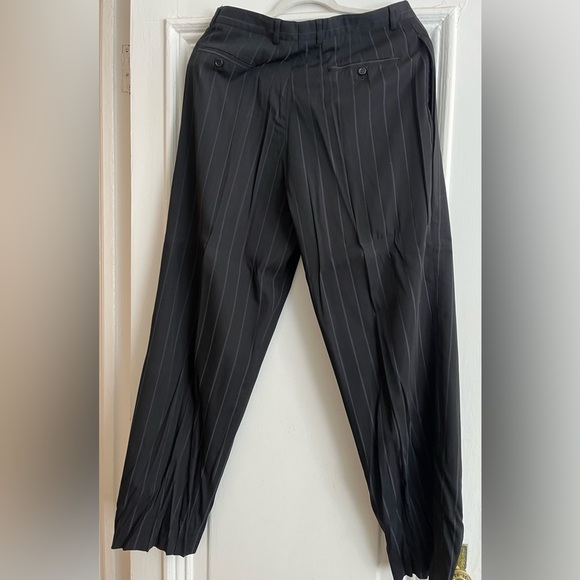 Giorgio Armani Charcoal Pinstripe Trousers - Picture 2 of 4